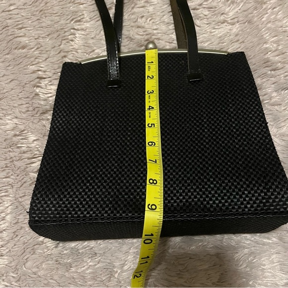 Vintage Jennifer Graham black textured purse with leather straps - Picture 7 of 7